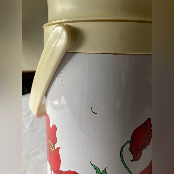 Vintage Sunrise Retro Coffee Pump Dispenser Poppy Floral Design Hot Cold Thermos - Picture 14 of 14